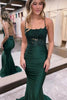 Load image into Gallery viewer, Sparkly Mermaid Dark Green Beaded Long Prom Dress with Appliques