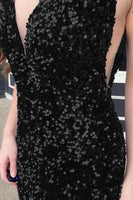 Load image into Gallery viewer, Pink Deep V Neck Mermaid Prom Dress