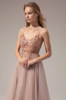 Load image into Gallery viewer, Spaghetti Straps Long Prom Dress With Slit