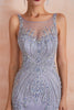 Load image into Gallery viewer, Mermaid Beading Lavender Open Back Evening Dress