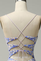 Load image into Gallery viewer, Mermaid V Neck Light Blue Long Prom Dress with Appliques Beading