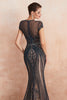 Load image into Gallery viewer, Sparkly Mermaid Beaded Keyhole Black Long Evening Dress