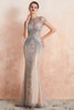 Load image into Gallery viewer, Sparkly Mermaid Beaded Keyhole Black Long Evening Dress