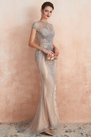 Load image into Gallery viewer, Sparkly Black Mermaid Beaded Black Long Evening Dress with Keyhole