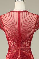 Load image into Gallery viewer, Sparkly Black Mermaid Beaded Black Long Evening Dress with Keyhole