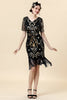 Load image into Gallery viewer, 1920s Black Sequins Flapper Dress