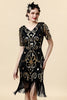 Load image into Gallery viewer, 1920s Black Sequins Flapper Dress