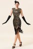 Load image into Gallery viewer, Gold Sequins Gatsby Glitter Fringe 1920s Dress