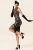 Load image into Gallery viewer, Gold Sequins Gatsby Glitter Fringe 1920s Dress