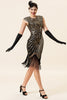 Load image into Gallery viewer, Gold Sequins Gatsby Glitter Fringe 1920s Dress