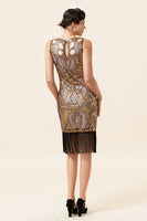 Load image into Gallery viewer, Golden 1920s Gatsby Dress With 20s Accessories Set