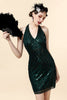 Load image into Gallery viewer, Halter Green Sequins Cocktail Party Dress