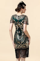 Load image into Gallery viewer, Green Sequin 1920s Dress