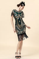 Load image into Gallery viewer, Green Sequin 1920s Dress