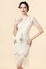 Load image into Gallery viewer, Apricot Beaded Sequin 1920s Dress with Sleeves