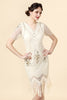 Load image into Gallery viewer, Apricot Beaded Sequin 1920s Dress with Sleeves