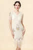 Load image into Gallery viewer, Champagne Sequins Fringed Flapper Dress with 20s Accessories Set