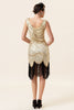 Load image into Gallery viewer, Champagne and Black Sequin Bodycon 1920s Dress