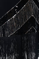 Load image into Gallery viewer, Black Sequins Fringe 1920s Flapper Dress