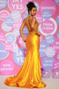 Load image into Gallery viewer, Mermaid Spaghetti Straps Yellow Long Prom Dress with Beading