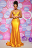 Load image into Gallery viewer, Mermaid Spaghetti Straps Yellow Long Prom Dress with Beading