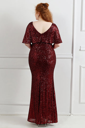Sparkly Black Sequins Plus Size Prom Dress