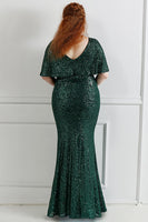 Load image into Gallery viewer, Sparkly Black Sequins Plus Size Prom Dress
