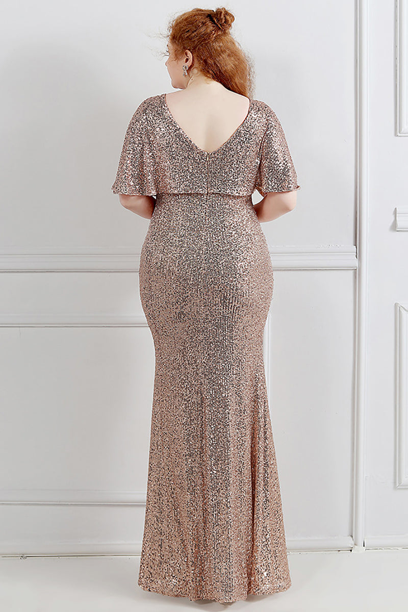 Load image into Gallery viewer, Sparkly Black Sequins Plus Size Prom Dress