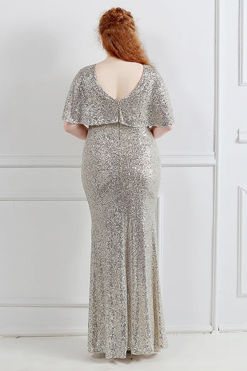 Sparkly Black Sequins Plus Size Prom Dress