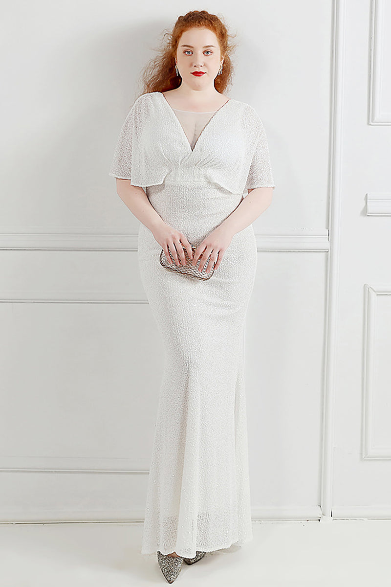Load image into Gallery viewer, Sparkly Black Sequins Plus Size Prom Dress