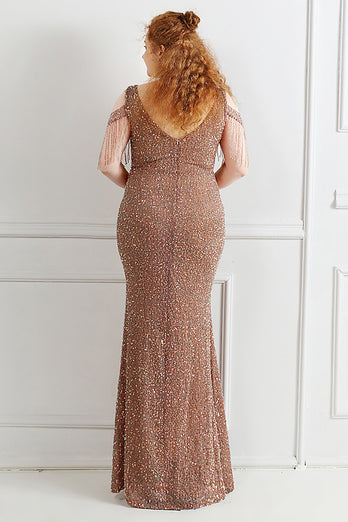 Black Sequins Off Shoulder Plus Size Prom Dress