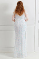 Load image into Gallery viewer, Black Sequins Off Shoulder Plus Size Prom Dress