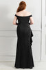 Load image into Gallery viewer, Black Off The Shoulder Plus Size Prom Dress