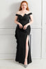 Load image into Gallery viewer, Black Off The Shoulder Plus Size Prom Dress