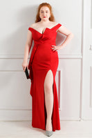 Load image into Gallery viewer, Black Off The Shoulder Plus Size Prom Dress