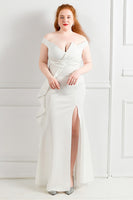 Load image into Gallery viewer, Black Off The Shoulder Plus Size Prom Dress