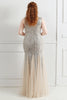 Load image into Gallery viewer, Black V-Neck Sequins Tulle Plus Size Prom Dress