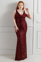 Load image into Gallery viewer, Sheath Black V-Neck Plus Size Formal Dress