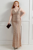 Load image into Gallery viewer, Sheath Black V-Neck Plus Size Formal Dress