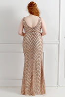 Load image into Gallery viewer, Sheath Black V-Neck Plus Size Formal Dress