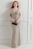 Load image into Gallery viewer, Sheath Black V-Neck Plus Size Formal Dress