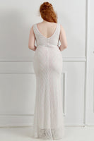 Load image into Gallery viewer, Sheath Black V-Neck Plus Size Formal Dress