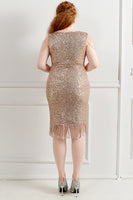 Load image into Gallery viewer, Black V-Neck Plus Size Prom Dress With Tassel