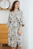 Load image into Gallery viewer, Grey Tniy Floral Kimono Bridal Party Robe