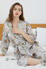 Load image into Gallery viewer, Grey Tniy Floral Kimono Bridal Party Robe
