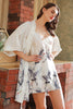 Load image into Gallery viewer, Navy Two-piece Print Bridal Party Robes