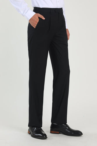 Black High Waisted Suit Pants Mens