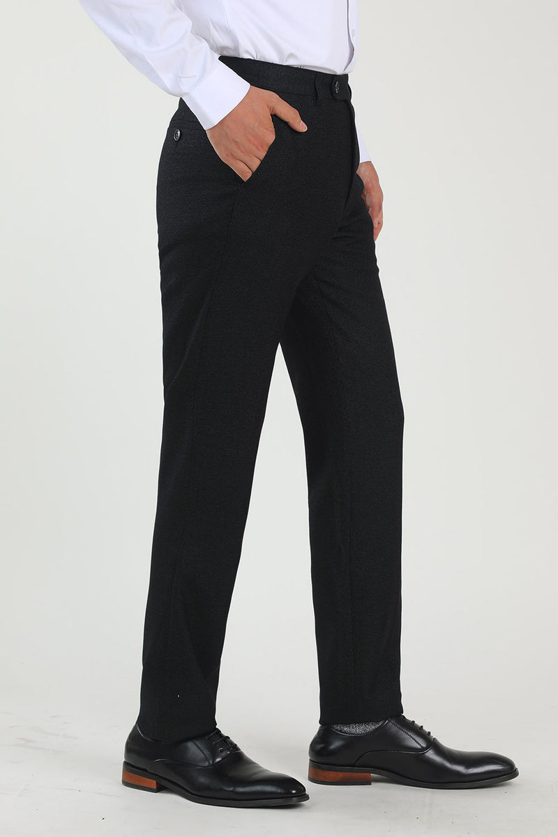 Load image into Gallery viewer, Straight Leg Navy High Waisted Suit Pants Mens
