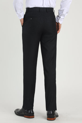 Straight Leg Navy High Waisted Suit Pants Mens