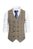 Load image into Gallery viewer, Brown Pinstripe Double Breasted Shawl Lapel Men&#39;s Suit Vest